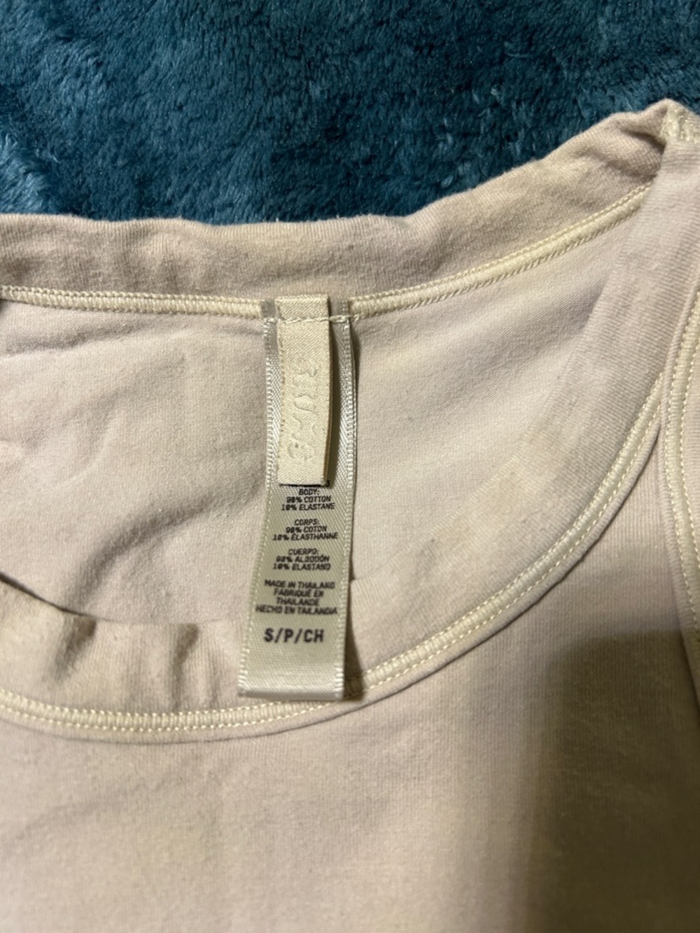 SKIMS Cream Ribbed Racerback Tank - Picture 2 of 3